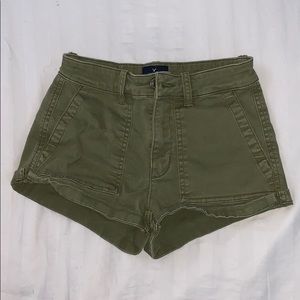 dark green jean shorts